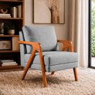 Poltrona Sala de Estar Maya Luxo Linho Cinza M3 - Monari Design Poltrona Sala de Estar Maya Luxo Linho Cinza M3 - Monari Design