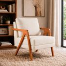 Poltrona Sala de Estar Maya Luxo Linho Off White M3 - Monari Design Poltrona Sala de Estar Maya Luxo Linho Off White M3 - Monari Design