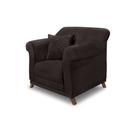 Poltrona Sala de Estar Pé de Madeira Julieta Suede Café S04 - D'Rossi