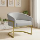 Poltrona Sala Decorativa Arielle Industrial Dourado Sintético D03 - D Rossi Poltrona Sala Decorativa Arielle Industrial Dourado Sintético D03 - D Rossi