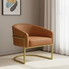 Poltrona Sala Decorativa Arielle Industrial Dourado Sintético PU D03 - D Rossi Poltrona Sala Decorativa Arielle Industrial Dourado Sintético PU D03 - D Rossi