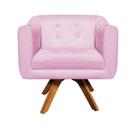 Poltrona Sala Decorativa com Strass Julia Giratória Madeira Suede M11- D'Rossi