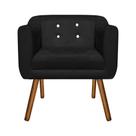 Poltrona Sala Decorativa com Strass Julia Pé Palito Castanho Suede Preto M11 DRossi Poltrona Sala Decorativa com Strass Julia Pé Palito Castanho Suede Preto M11 DRossi
