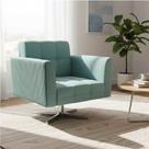 Poltrona Sala Decorativa Elisa Base Giratória Cromada Cotelê Ext/Veludo Menta D03 - D Rossi