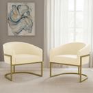 Poltrona Sala Decorativa kit 2 Arielle Industrial Dourado Sintético PU D03 - D Rossi Poltrona Sala Decorativa kit 2 Arielle Industrial Dourado Sintético PU D03 - D Rossi