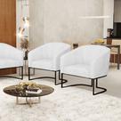 Poltrona Sala Decorativa Kit 2 Stella Base Industrial Preto Sintético PU D03 - D'Rossi