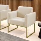 Poltrona Sala Decorativa Marisa Aço Industrial Dourado Suede Bege D03 - D'Rossi Poltrona Sala Decorativa Marisa Aço Industrial Dourado Suede Bege D03 - D'Rossi