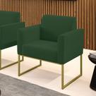 Poltrona Sala Decorativa Marisa Industrial Dourado Veludo D03 - D'Rossi