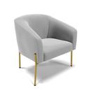 Poltrona Sala Decorativa Pé de Ferro Dourado Stella Suede Cinza D03 - D'Rossi Poltrona Sala Decorativa Pé de Ferro Dourado Stella Suede Cinza D03 - D'Rossi