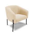 Poltrona Sala Decorativa Pé de Ferro Preto Stella Suede Bege D03 - D'Rossi