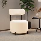 Poltrona Sala Decorativa Virgínia em Aço Preto Bouclê Ted D03 - D Rossi