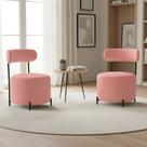 Poltrona Sala Decorativa Virgínia Kit 2 Aço Preto Bouclê Ted D03 - D Rossi