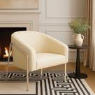 Poltrona Sala Industrial Alta Champanhe Stella Linho D03 - D'rossi Cor Bege