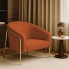 Poltrona Sala Industrial Alta Dourado Stella Bouclê Terra D03 - D Rossi