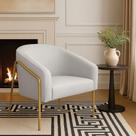 Poltrona Sala Industrial Alta Dourado Stella Linho D03 - D'rossi Cor Cinza