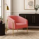 Poltrona Sala Industrial Alta Dourado Stella Suede D03 - D'rossi Cor Rose