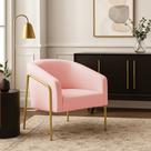 Poltrona Sala Industrial Alta Dourado Stella Suede D03 - D Rossi