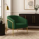 Poltrona Sala Industrial Alta Dourado Stella Suede Verde D03 - D Rossi