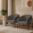 Poltrona Sala Industrial Alta Preto Kit 2 Stella Suede Grafite D03 - D'rossi