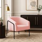 Poltrona Sala Industrial Alta Preto Stella Suede D03 - D'rossi Cor Rosa Bebê