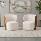 Poltrona Sala Orgânica Base Giratória Ayla Kit 2 Pu Nozes e Linho K01 - D Rossi