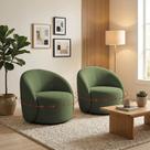 Poltrona Sala Orgânica Lua Base Giratória Kit 2 Napoli Hidrorepelente D03