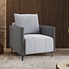 Poltrona Samy Linho Corano Inox/Chumbo - Vian Poltrona Samy Linho Corano Inox/Chumbo - Vian
