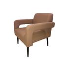 Poltrona Santorini Em Tecido Sintético Ideal Para Escritório - Cappuccino - Cor: Marrom