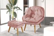 Poltrona Sênior E Puf Decorativa Para Salão De Beleza Rose Poltrona Sênior E Puf Decorativa Para Salão De Beleza Rose
