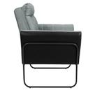 Poltrona Sevilha Linho Cinza e Preto