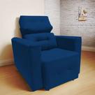 POLTRONA SOFA 1 lugar Retrátil e Reclinável Veneza COR AZUL MARINHO- BEATRIZ DECOR
