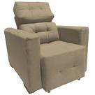 POLTRONA SOFA 1 lugar Retrátil e Reclinável Veneza COR BEGE ESCURO - BEATRIZ DECOR
