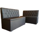 Poltrona sofa booth capitone costurado couro preto