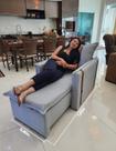 Poltrona Sofá Cama Valence Premium Cinza 0.80cm Softgel D33 Linho