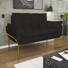 Poltrona Sofá Namoradeira Opala Recepção Escritório Suede Preto Balaqui Estofados Poltrona Sofá Namoradeira Opala Recepção Escritório Suede Preto Balaqui Estofados