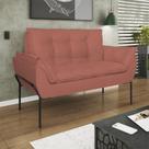 Poltrona Sofá Namoradeira Opala Recepção Escritório Suede Rosa Balaqui Estofados Poltrona Sofá Namoradeira Opala Recepção Escritório Suede Rosa Balaqui Estofados