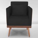 Poltrona Sofia Suede C/ Detalhes material sintético+ Almofada De Brinde Preto