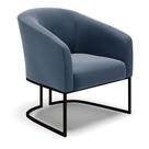 Poltrona Stella Suede Base Industrial Preto - D'Rossi Cor Azul Marinho