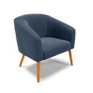 Poltrona Stella Suede Pés Palito Castanho - D'rossi Cor Azul Marinho