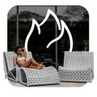 Poltrona Summer com Apoio de Pés Trama Náutica e Estrutura em Alumínio para Exterior - Eco Flame Garden