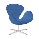 Poltrona Swan Office Giratória Suede Azul