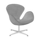 Poltrona Swan Office Giratória Suede Cinza