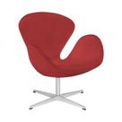 Poltrona Swan Suede Vermelho Base Alumínio Giratória