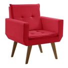 Poltrona Taurus 1 Lugar Base Palito Suede Vermelho