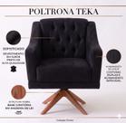 Poltrona Teka Giratória Suede Preto Capitonê Premium Poltrona Teka Giratória Suede Preto Capitonê Premium