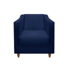 Poltrona Tila Decorativa Recepção Consultório Sala Tecido Suede Cor Azul Marinho