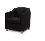 Poltrona tilla preto suede para sala de estar,salão escritoria Biselos-Decor