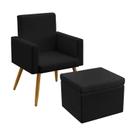 Poltrona Vega Com Puff Quasar Sued Preto Aradecor Poltrona Vega Com Puff Quasar Sued Preto Aradecor