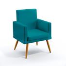 Poltrona Vega Com Rodapé Suede Azul Turquesa Aradecor Poltrona Vega Com Rodapé Suede Azul Turquesa Aradecor