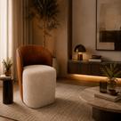 Poltrona Veneza Estilo Sofisticado Bouclé Bege Just Time Poltrona Veneza Estilo Sofisticado Bouclé Bege Just Time